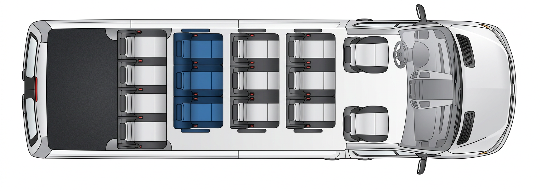 Mercedes Sprinter 15 passenger seating arrangement floor plan